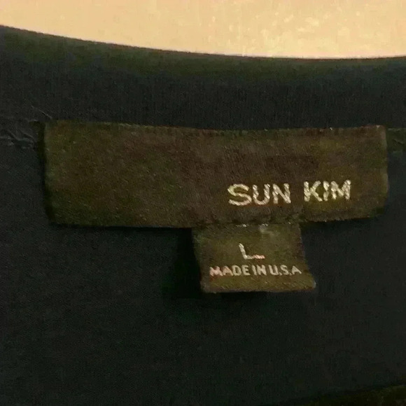 Sun Kim Jersey Knit Bubble Hem London Tunic Dress in Teal, Women’s Size Large - Picture 4 of 8